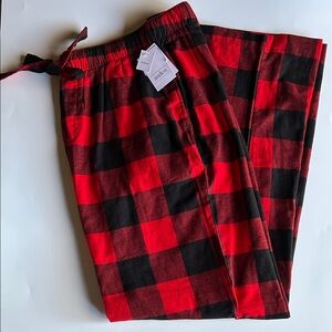 Auden Buffalo Plaid Check Lightweight Flannel Pajama Pants Red Black Size XS